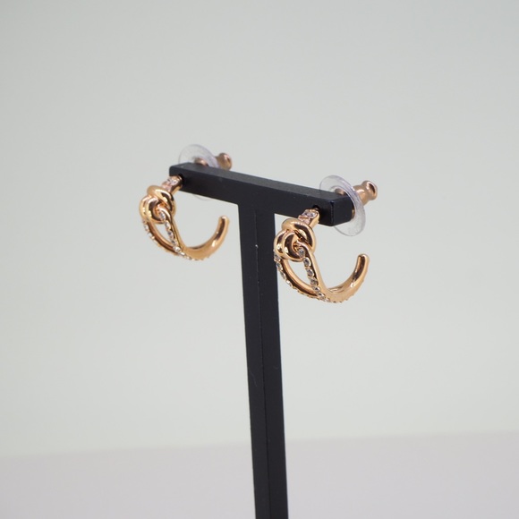 Swarovski Jewelry - Swarovski Women's Lifelong Rose Gold Small Hoop Earrings 5392920